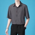 thumbnail image 1 of COSFO Casual Mens Summer Shirts Button Down Short Sleeve Collared Tops Business Regular Fit Solid Mens Shirt, 1 of 7