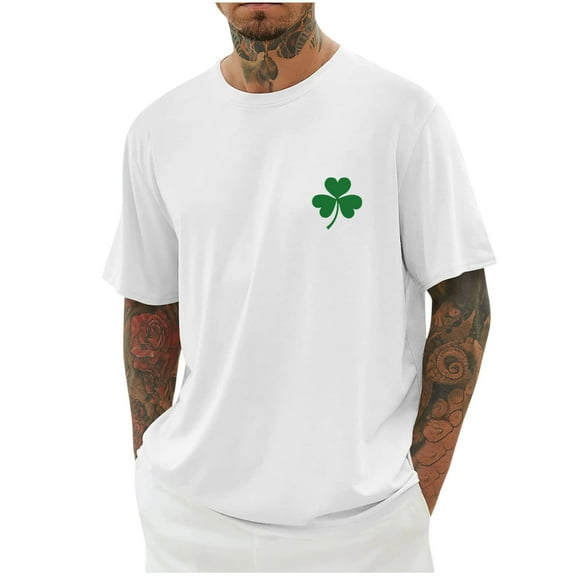 COSFO Casual Mens T Shirts St Patricks Day Crew Neck Short Sleeve Tops Loose Pullover Workout Shirts