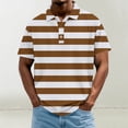 thumbnail image 1 of COSFO Casual Shirts for Men Collared Short Sleeve Striped Pullover Loose Button Mens Tshirts, 1 of 5