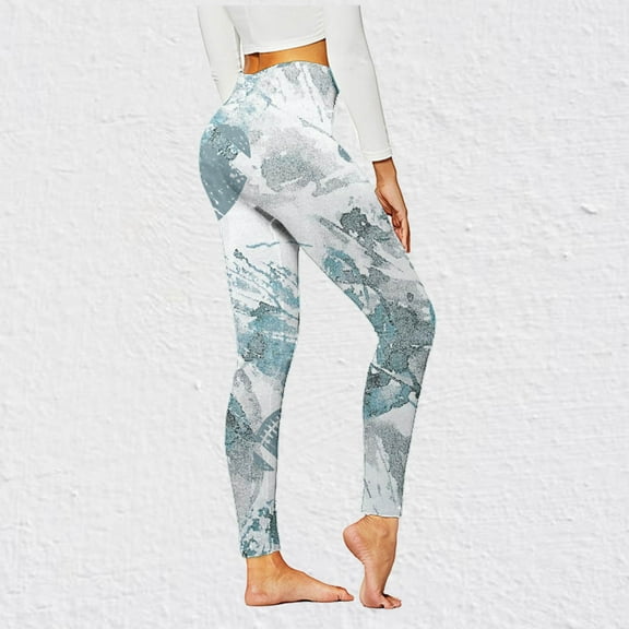 COSFO Casual Sweat Pants for Womens Green Elastic Waist Yoga Maple Leaf Slim Leg Pants Skinny Workout Pants