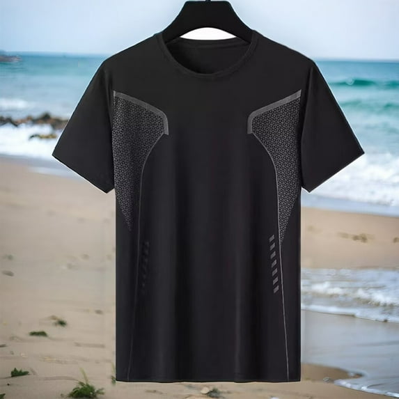 COSFO Casual T Shirts for Man Short Sleeve Crew Neck Tops Pullover Colorblock Loose Breathable Mens Classic T-Shirt