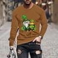 thumbnail image 1 of COSFO Casual Tshirts Shirts for Men St Patricks Day Crew Neck Brown Long Sleeve Tops Drop Shoulder Loose T-Shirts Shirts for Men, 1 of 6