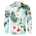 thumbnail image 1 of COSFO Collared Men Shirts Casual Long Sleeve Hawaiian Tops Button Down Beach Regular Shirts, 1 of 3