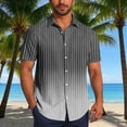 thumbnail image 1 of COSFO Collared Mens Short Sleeve Button Down Shirts Gradient Casual Tops Striped Regular Men's Shirts, 1 of 6
