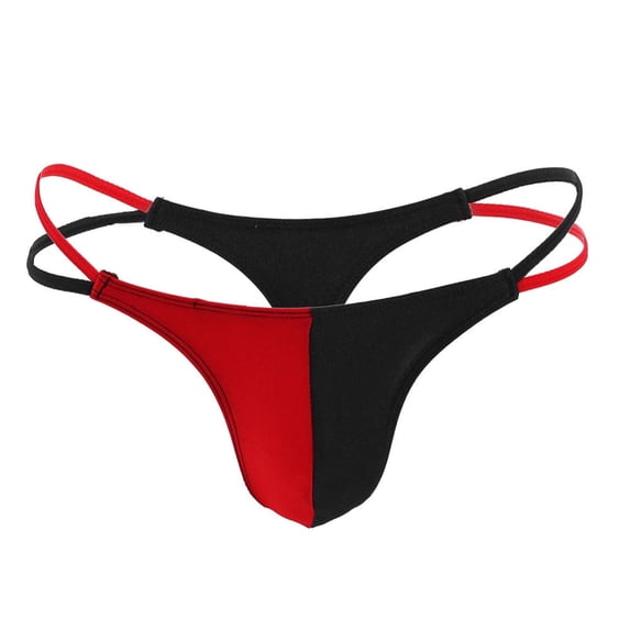 COSFO Colorblock Thongs for Men Bulge Pouch T-Back Classic Fit Breathable Low Rise Men Underwear