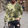 thumbnail image 1 of COSFO Crew Neck Mens T-Shirts Long Sleeve Camouflage Casual Green Tops Drop Shoulder Loose T-Shirts Shirts for Men, 1 of 6