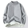 thumbnail image 1 of COSFO Crew Neck Sweaters for Men Solid Long Sleeve Gray Knit Sweaters Drop Shoulder Pullover Sweaters for Men, 1 of 5