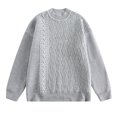 COSFO Crewneck Men's Sweaters Pullover Casual Solid Tops Loose Long ...