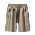 thumbnail image 1 of COSFO Drawstring Shorts for Men Yellow Elastic Waist Chino Solid Casual Shorts Loose Workout Shorts, 1 of 2