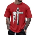 thumbnail image 1 of COSFO Easter T Shirts for Man Jesus Cross Short Sleeve Graphic Tees Loose Fit Crew Neck Summer Tops, 1 of 5