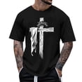 thumbnail image 1 of COSFO Easter Tshirts Shirts for Men Short Sleeve Jesus Cross Graphic Tees Summer Crew Neck Loose Fit Tops, 1 of 5