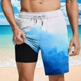 thumbnail image 1 of COSFO Elastic Waist Men's Swim Trunks Tie Dye Casual Board Shorts with Compression Liner Loose Beach Mens Shorts, 1 of 6
