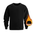 thumbnail image 1 of COSFO Fleece Men's Sweatshirts Solid Long Sleeve Casual Tops Warm Loose Fit Crew Neck Pullover Mens Sweatshirts, 1 of 6