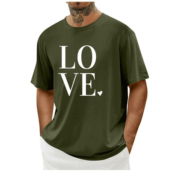 COSFO Funny T Shirts for Men Short Sleeve Valentine's Day Crew Neck Cotton Basic Tops Classic Fit Pullover Holiday Graphic Tees