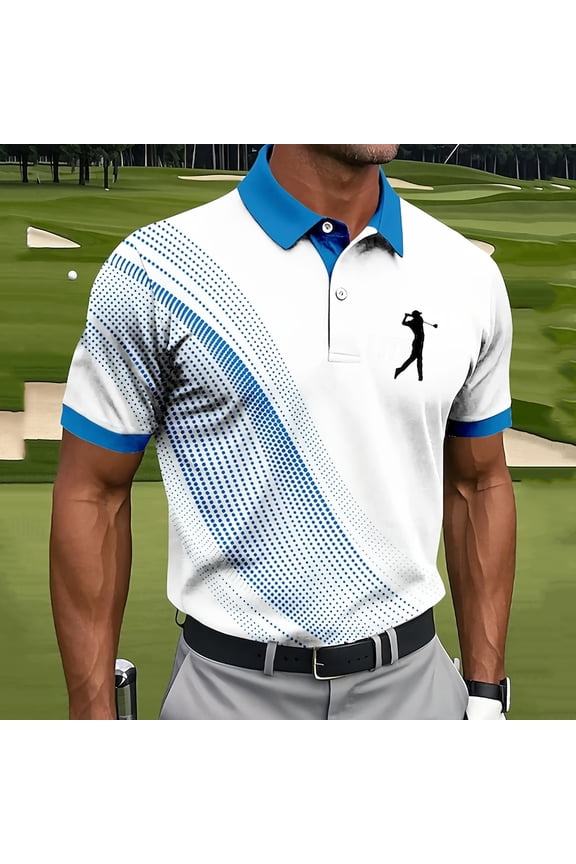 Golf Big And Tall Polo Shirts for Men Summer Mesh Short Sleeve Graphic Tees Pullover Performance Slim Fit Quick Dry Collared Tops
