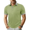thumbnail image 1 of COSFO Golf Men Polo Shirts Solid Short Sleeve Cotton Tops Collared Performance with Pockets Regular Fit Pullover Mens Classic T-Shirt, 1 of 8