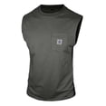 thumbnail image 1 of COSFO Gym Mens Tank Tops Muscle Solid Cotton Pocket Tee Workout Sleeveless Summer Crew Neck Regular Fit Shirts, 1 of 6