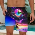 thumbnail image 1 of COSFO Hawaiian Swim Trunks Men Casual Elastic Waist Relaxed Fit Beach Summer Board Shorts, 1 of 9