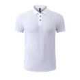 thumbnail image 1 of COSFO Ice Silk Men's Polo Shirts Short Sleeve White Performance Tops Button Collared Moisture Wicking Slim Fit Pullover Mens Classic T-Shirt, 1 of 5