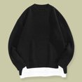 thumbnail image 1 of COSFO Knit Mens Sweaters for Cold Weather Crew Neck Solid Black Long Sleeve Sweaters Drop Shoulder Mens Pullover Sweater, 1 of 3