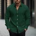 thumbnail image 1 of COSFO Long Sleeve Mens Shirts Casual Solid Collared Tops Regular Button Down Shirts, 1 of 5