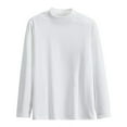 thumbnail image 1 of COSFO Long Sleeve Tshirts Shirts for Men Solid Casual Cotton Tops Mock Neck Pullover Loose Comfy Men Classic T-Shirt, 1 of 8