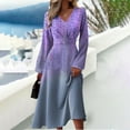 thumbnail image 1 of COSFO Long Sleeve Womens Fall Dresses V-Neck Purple Casual Floral Midi Dresses A-Line Flowy Dress, 1 of 6
