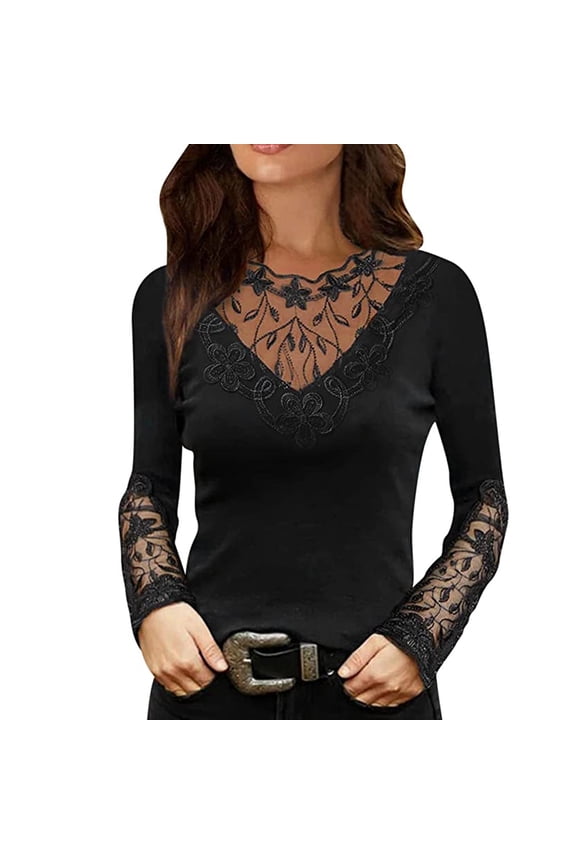 Long Sleeve Womens T Shirts High Neck Casual Black Top Solid Cut Out T-Shirts Womens Work Tops