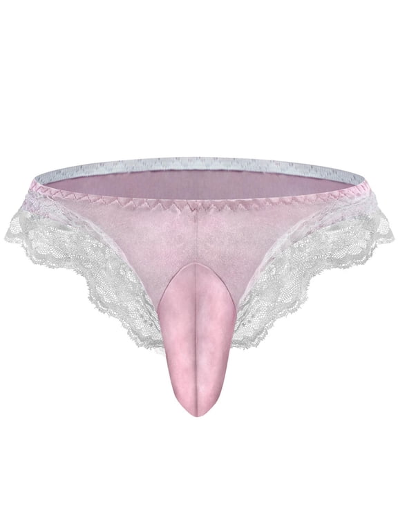 Low Rise Thongs for Men Sexy Bulge Pouch Lace Briefs Classic Fit Lightweight Breathable Underwear for Men