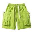 thumbnail image 1 of COSFO Men Cargo Shorts Casual Relaxed Fit Elastic Waist Green Drawstring Multi Pocket Outdoor Shorts, 1 of 5