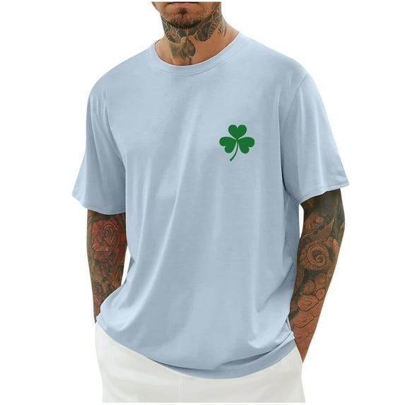 COSFO Men T Shirts Casual Short Sleeve Crew Neck St Patricks Day Tops Loose Pullover Workout Shirts