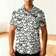 thumbnail image 1 of COSFO Men's Button Down Shirts Short Sleeve Love Heart Valentine's Day Tops Classic Fit Collared Vacation Mens Shirts, 1 of 9