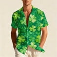 thumbnail image 1 of COSFO Men's Button Down Shirts St Patricks Day Funny Short Sleeve Tops Graphic Collared Relaxed Fit Mens Shirts, 1 of 8