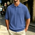 thumbnail image 1 of COSFO Men's Polo Shirts Golf Short Sleeve Blue Casual Shirt Collared Pullover Classic Fit Textured Performance Tee Shirts Mens, 1 of 6
