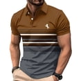 thumbnail image 1 of COSFO Men's Polo Shirts Short Sleeve Striped Mesh Summer Graphic Tees Performance Slim Fit Collared Pullover Moisture Wicking Tops, 1 of 6