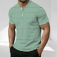 thumbnail image 1 of COSFO Men's Shirts Casual Henley Short Sleeve Tops Striped Pullover Loose Button Mens Graphic Tees, 1 of 5