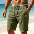 thumbnail image 1 of COSFO Men's Shorts Summer Casual with Pockets Bermuda Shorts Elastic Waist Loose Fit Lightweight Solid Drawstring Shorts, 1 of 5
