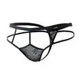 thumbnail image 1 of COSFO Men's Thong Underwear Bulge Pouch Mesh Black Underwear Lightweight Breathable Classic Fit Underwear for Men, 1 of 4