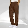 thumbnail image 1 of COSFO Mens Baggy Sweatpants Wide Leg Brown Athletic Open Bottom Oversize with Pockets Pants Running Workout Drawstring Elastic Waist Loose Fit Trousers Mens Sweatpants, 1 of 6