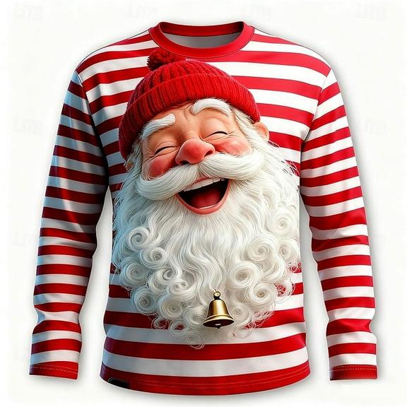 COSFO Mens Big And Tall Shirts Funny Casual Long Sleeve Christmas Shirts Pullover Party Collared Loose Fit Graphic Tees