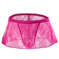 thumbnail image 1 of COSFO Mens Breathable Boxer Briefs Lace with Support Pink Trunks Mesh Loose Fit Underwear for Men, 1 of 4