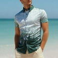 thumbnail image 1 of COSFO Mens Button Down Shirt Gradient Short Sleeve Textured Tops Classic Fit Summer Beach Vacation Collared Mens Shirts, 1 of 8