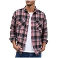 thumbnail image 1 of COSFO Mens Button Up Shirt Plaid Casual Long Sleeve Tops Loose with Pocket Collared Men Shirts, 1 of 4