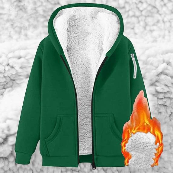 COSFO Mens Fleece Jacket Winter Full Zip Hooded Sherpa Lined Jackets ...