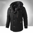 thumbnail image 1 of COSFO Mens Jacket Black Removable Hood Full Zip Up Work Windbreaker Outdoor Windproof Long Sleeve Men Coat, 1 of 6