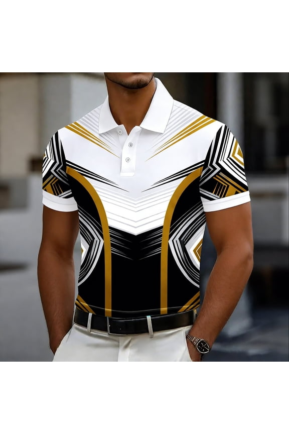 Mens Polo Shirts Short Sleeve Performance Graphic Tops Moisture Wicking Classic Fit Pullover Casual Collared Mens Graphic Tees
