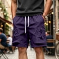 thumbnail image 1 of COSFO Mens Shorts Cargo Work Casual Solid Shorts Relaxed Fit Solid Drawstring with Pockets Elastic Waist Shorts, 1 of 9