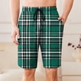 thumbnail image 1 of COSFO Mens Shorts Casual Plaid Running Cotton Shorts Elastic Waist with Pockets Drawstring Loose Fit Workout Shorts, 1 of 6