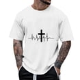 thumbnail image 1 of COSFO Mens T Shirts Summer Crew Neck Cross Short Sleeve Tops Regular Fit Lightweight Pullover Mens Graphic Tees, 1 of 5