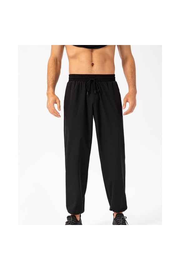 Mens Tactical Pants Full Joggers Black Taper Athleisure Solid Drawstring Elastic Waist Chinos Pants Men